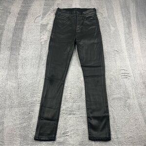 Citizens of humanity rocket black wax coated high rise skinny jeans size 25
